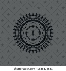 compass icon inside dark emblem. Retro