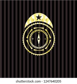 compass icon inside gold badge