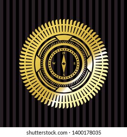 compass icon inside golden badge