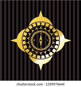 compass icon inside golden emblem