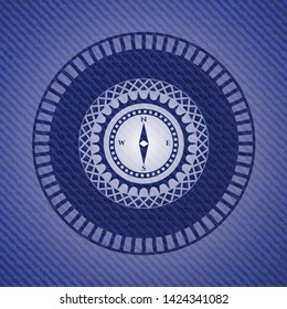 compass icon inside jean background
