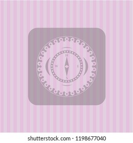 compass icon inside pink icon or emblem
