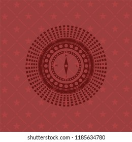 compass icon inside retro red emblem