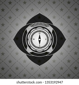 compass icon inside retro style black emblem
