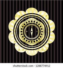 compass icon inside shiny emblem