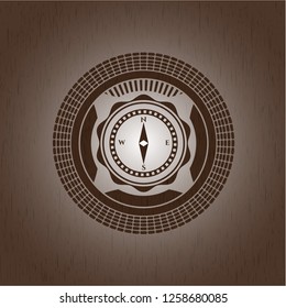 compass icon inside wood signboards