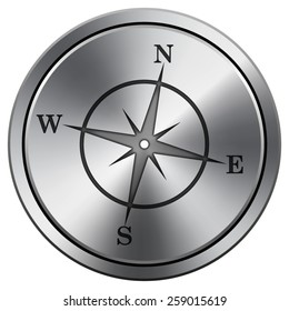 Compass icon. Internet button on white background. EPS10 Vector. 