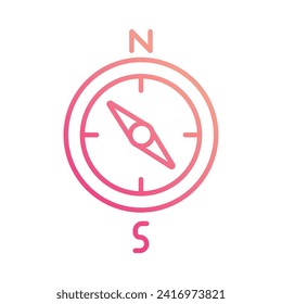 Compass icon isolate white background vector stock illustration