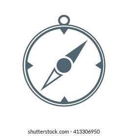 Compass icon isolated black on white background 