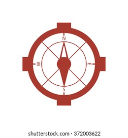   compass  icon,  isolated. Flat  design.