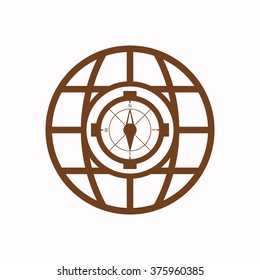   Compass   icon,  isolated. Flat  design.