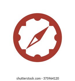  Compass  icon,  isolated. Flat  design.