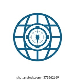  Compass  icon,  isolated. Flat  design.