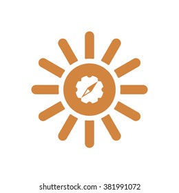   compass  icon,  isolated. Flat  design.