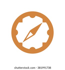   Compass  icon,  isolated. Flat  design.