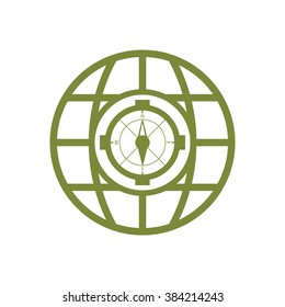   Compass  icon,  isolated. Flat  design.