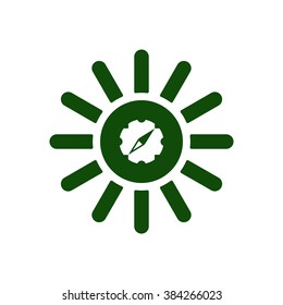  compass  icon,  isolated. Flat  design.