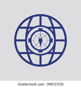     Compass  icon,  isolated. Flat  design.