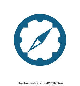 Compass  icon,  isolated. Flat  design.