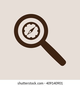Compass  icon,  isolated. Flat  design.