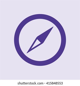 Compass  icon,  isolated. Flat  design.