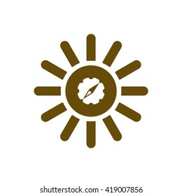   compass  icon,  isolated. Flat  design.