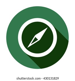 compass  icon,  isolated. Flat  design.
