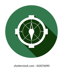 compass  icon,  isolated. Flat  design.