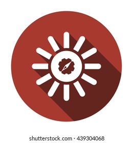   compass  icon,  isolated. Flat  design.