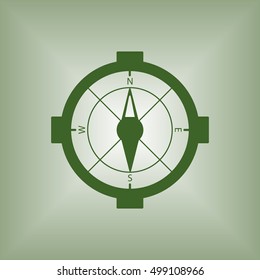 compass    icon,  isolated. Flat  design.