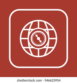  Compass  icon,  isolated. Flat  design.
