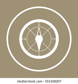  Compass   icon,  isolated. Flat  design.
