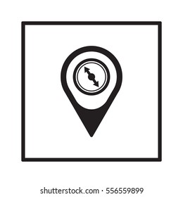  Compass  icon,  isolated. Flat  design.