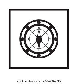  Compass   icon,  isolated. Flat  design.