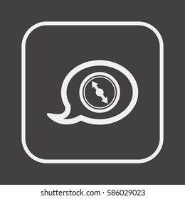  Compass  icon,  isolated. Flat  design.