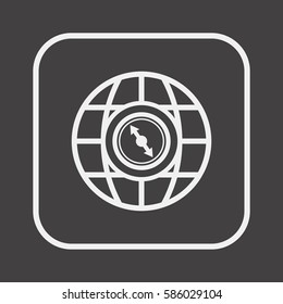  Compass  icon,  isolated. Flat  design.