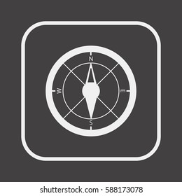  Compass   icon,  isolated. Flat  design.