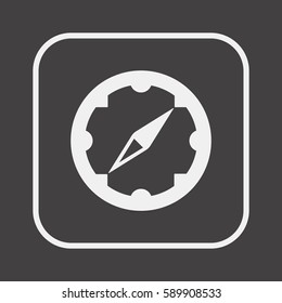  Compass   icon, isolated. Flat  design. 