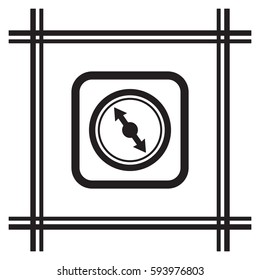  Compass  icon,  isolated. Flat  design.