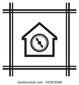  Compass  icon,  isolated. Flat  design.