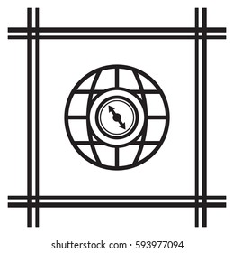  Compass  icon,  isolated. Flat  design.