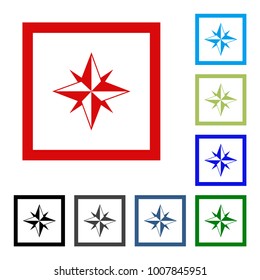 Compass icon isolated on background. Vector flat design icon.