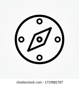 Compass icon isolated on background. Modern flat compass pictogram, business, marketing, internet concept. Trendy Simple vector symbol for web site design or button to mobile app. Logo illustration.