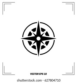 Compass icon isolated on background