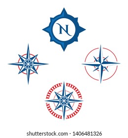 Compass icon isolated on white background. Compass vector logo. Flat design style