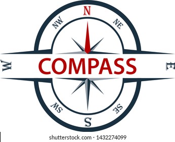 Compass icon isolated on white background. Vector illustration of a compass.
