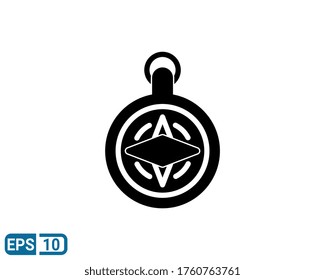 compass icon isolated on white background. vector illustration in glyph style. EPS 10