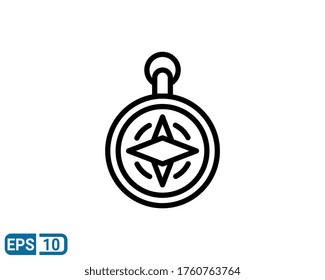 compass icon isolated on white background. vector illustration in line style. EPS 10