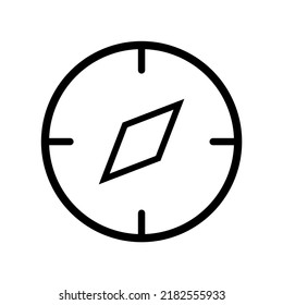 Compass icon isolated on white background, flat icon for apps and websites, vector illustration