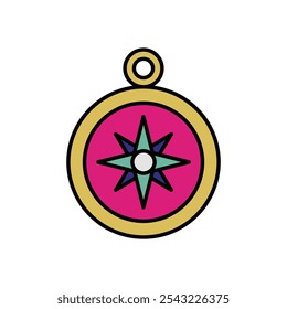 Icono de la brújula aislado en un fondo blanco. Ilustración vectorial.